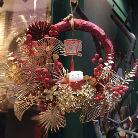 Vòng Hoa Đào Đông Tết - T048