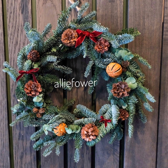 Christmas Wreath GB020 ~ 30cm (Thông tươi nhập khẩu Đan Mạch)