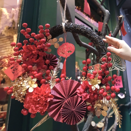 Vòng Hoa Đào Đông Tết - T049